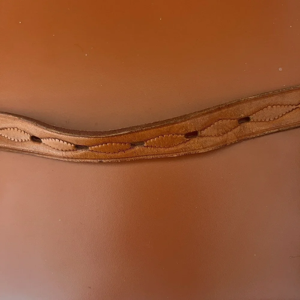 Vintage Leather Belt Child Toddler Southwest Beaded Eagle Seed Bead 30 inch
